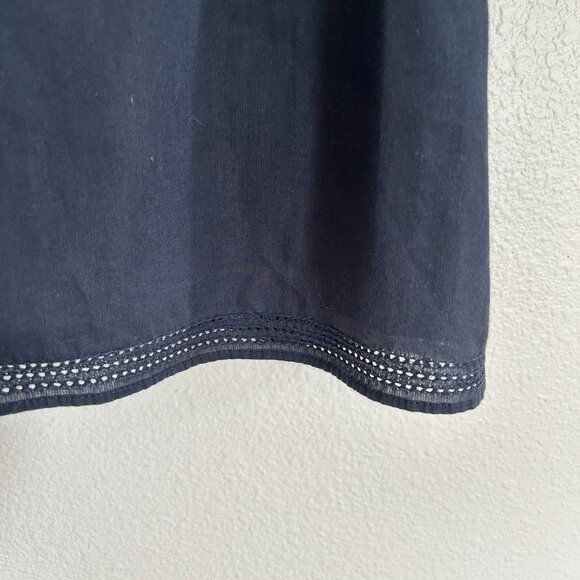 Ruehl Tank Top M Blue Spaghetti Strap Halter Crochet Trim Braided Straps - Picture 3 of 10